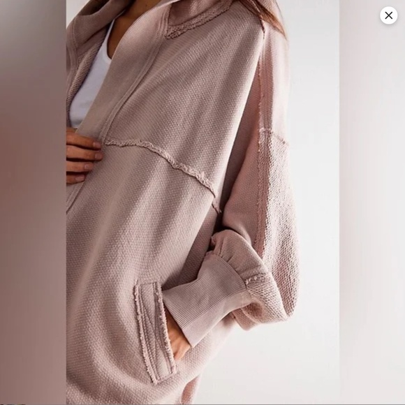 We the Free People Forever Yours Cardigan XS Winter Bloom Mauve Oversized Hoodie - Picture 3 of 13